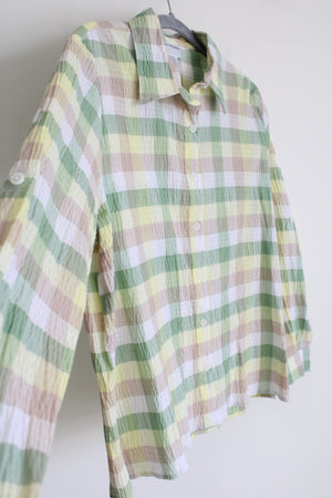 BonWorth Green Plaid Button Down Shirt | M