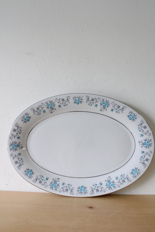 Lynns Fine China Blue Floral Serving Platter
