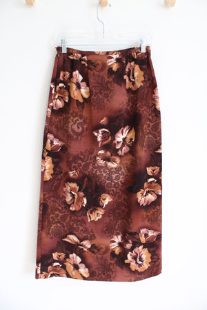 Liz Baker Petite Vintage Brown Floral Skirt | 6