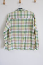 BonWorth Green Plaid Button Down Shirt | M
