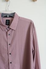 Michael Strahan Modern Fit Red Gray & White Plaid Button Down Shirt | XL