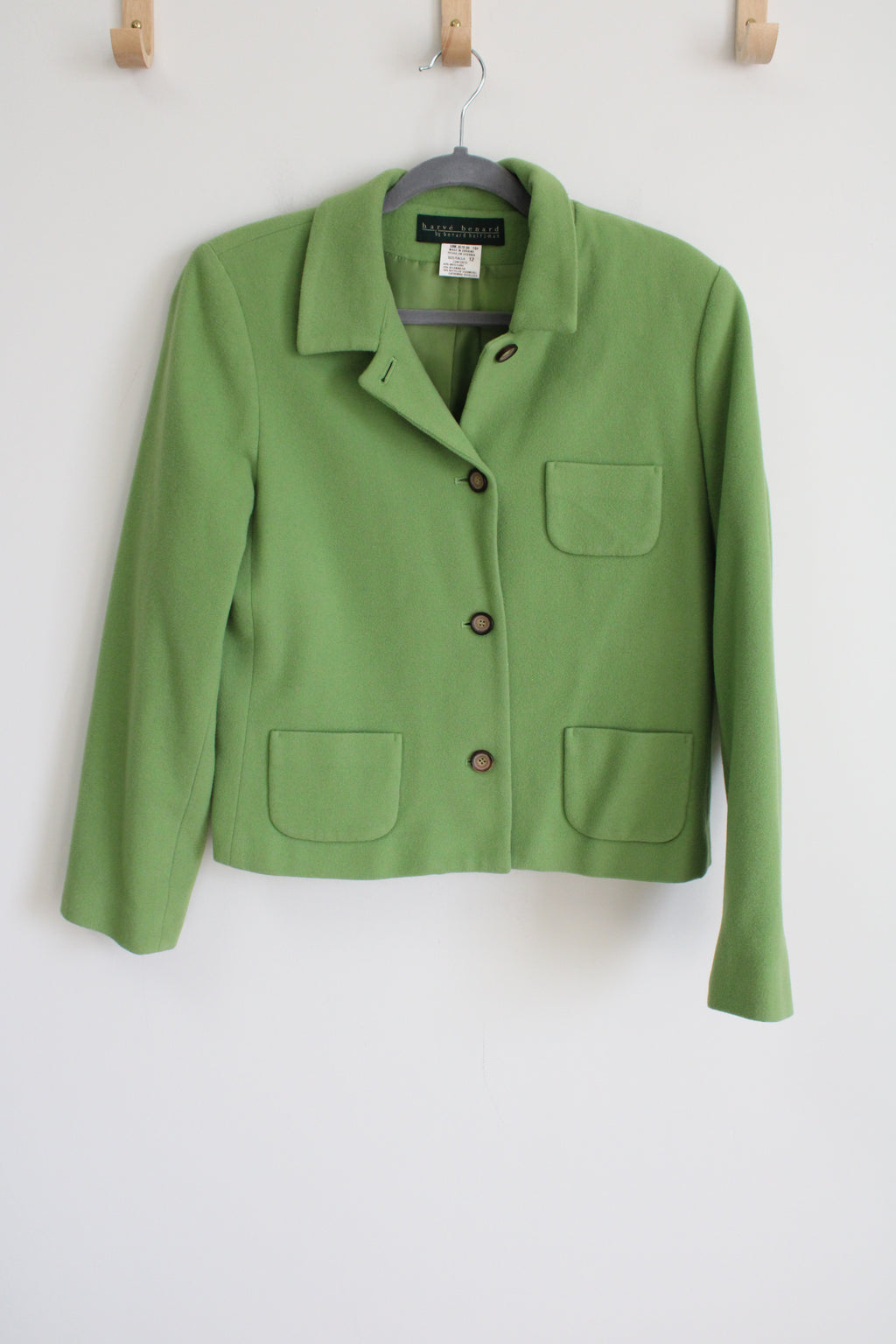 Harve Benard Wool Blend Green Jacket | 12