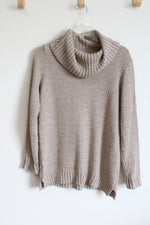 Hilary Radley Tan Knit Cowl Neck Sweater | S