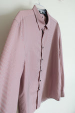 Michael Strahan Modern Fit Red Gray & White Plaid Button Down Shirt | XL