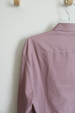 Michael Strahan Modern Fit Red Gray & White Plaid Button Down Shirt | XL