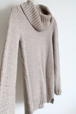 Hilary Radley Tan Knit Cowl Neck Sweater | S