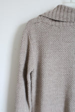 Hilary Radley Tan Knit Cowl Neck Sweater | S