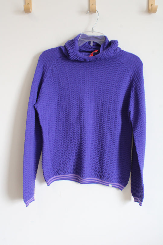 Krimson Klover Purple Merino Wool Knit Hoode Sweater | XL