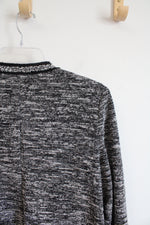 Talbots Black & White Tweed Open Blazer | M Petite