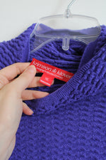Krimson Klover Purple Merino Wool Knit Hoode Sweater | XL
