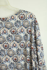 J. Jill White Medallion Print V-neck Blouse | 3X