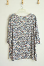J. Jill White Medallion Print V-neck Blouse | 3X