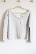 NEW Universal Threads Light Gray Off-The-Shoulder Sweatshirt | S