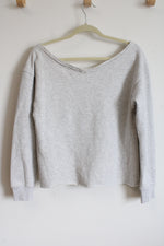 NEW Universal Threads Light Gray Off-The-Shoulder Sweatshirt | S