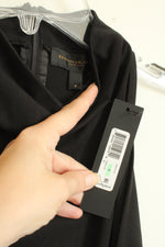 New Donna Karan NY Black Wrap Dress with Gold Buckle | 8