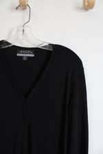 Casual Corner Annex Black Button Down Cardigan | L Petite
