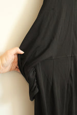 New Donna Karan NY Black Wrap Dress with Gold Buckle | 8