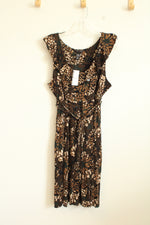 NEW New York and Co Brown and Black Ruffle Dress | XL
