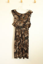 NEW New York and Co Brown and Black Ruffle Dress | XL
