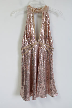 NEW Free People Film Noir Rose Pink Sequin Mini Dress | 4