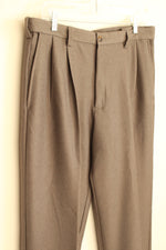 Gray Pleated Dress Pants with Adjustable Waistband | Size 34 x 32