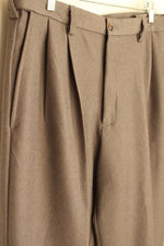 Gray Pleated Dress Pants with Adjustable Waistband | Size 34 x 32