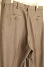 Gray Pleated Dress Pants with Adjustable Waistband | Size 34 x 32