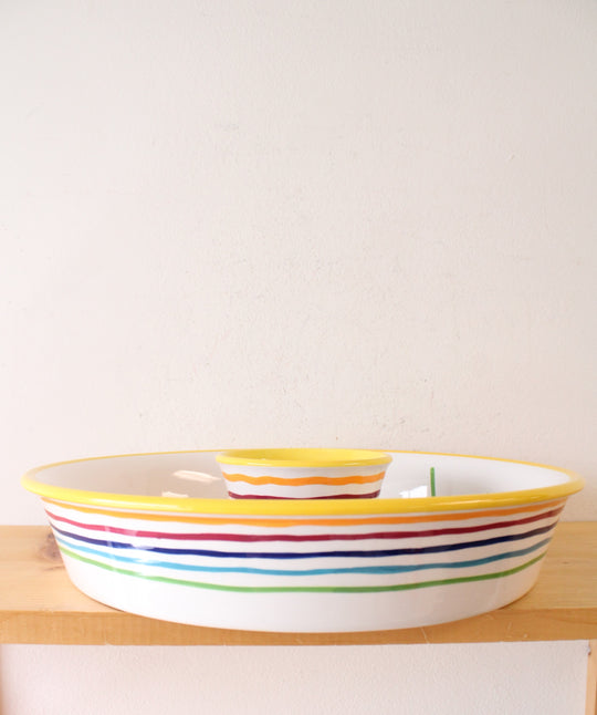 Pfaltzgraff Flourish Chip & Dip Tray Set