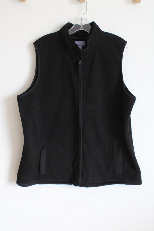Laura Scott Black Fleece Vest | XXL