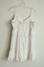 Trixxi White Eyelet Ruffle Tiered Shirt | XL