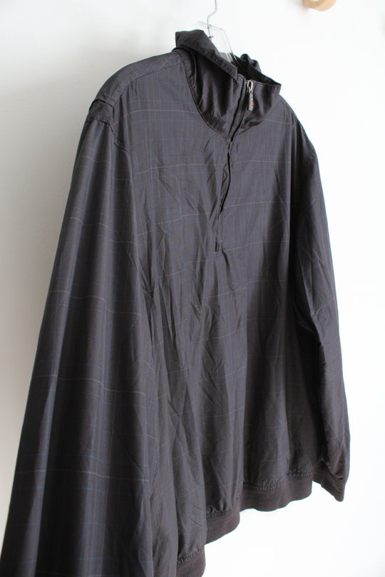 Izod XFG Black Blue & Gray Plaid Windbreaker Jacket | M