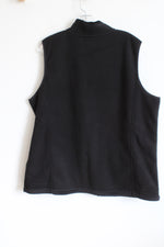 Laura Scott Black Fleece Vest | XXL
