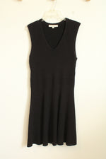 Ann Taylor Loft Black Ribbed Sleeveless Sweater Dress | L