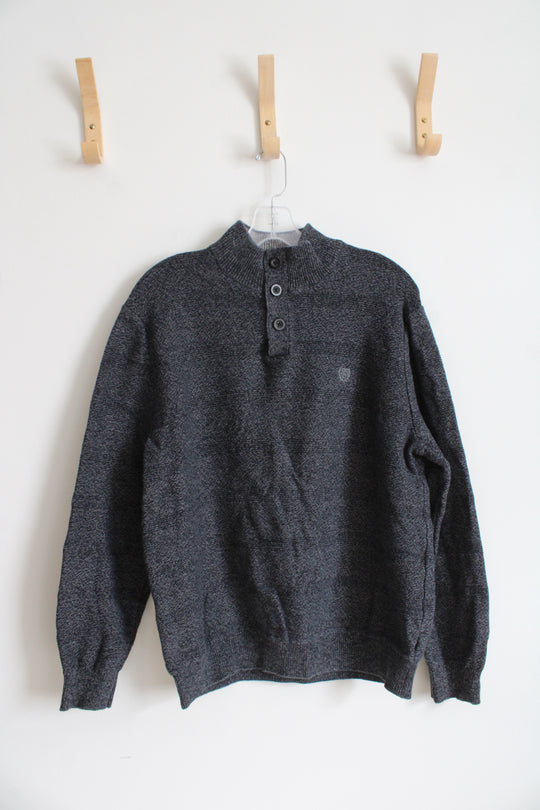 Chaps Navy & Gray Heathered Sweater | L