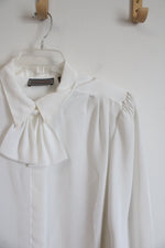 Vintage Liz Baker White Bow Button Down Top | 20W