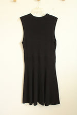 Ann Taylor Loft Black Ribbed Sleeveless Sweater Dress | L
