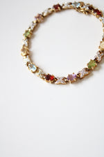 Multi-Colored Stone Sterling Silver Gold Tone Bracelet