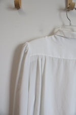 Vintage Liz Baker White Bow Button Down Top | 20W