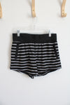 Athletic Works Black and White Striped Shorts | S (4-6)