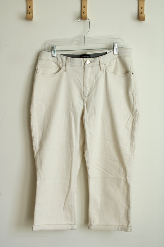 Lee Cream Regular Fit Mid Rise Capri Jeans | 14 Medium