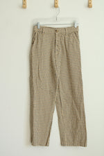 Billabong Gold Black Plaid Wide Leg Trousers | S