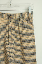 Billabong Gold Black Plaid Wide Leg Trousers | S