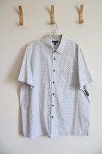 NEW Club Room White & Blue Star Patterned Button Down Shirt | XXL
