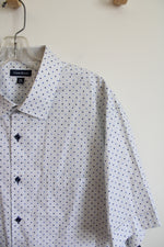 NEW Club Room White & Blue Star Patterned Button Down Shirt | XXL