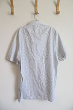 NEW Club Room White & Blue Star Patterned Button Down Shirt | XXL