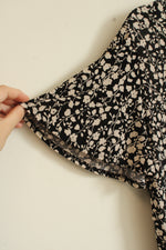 Chaps Tan and Black Floral Print Stretch Dress | XL