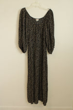 LOFT Black and Tan Dot Maxi Dress | XL