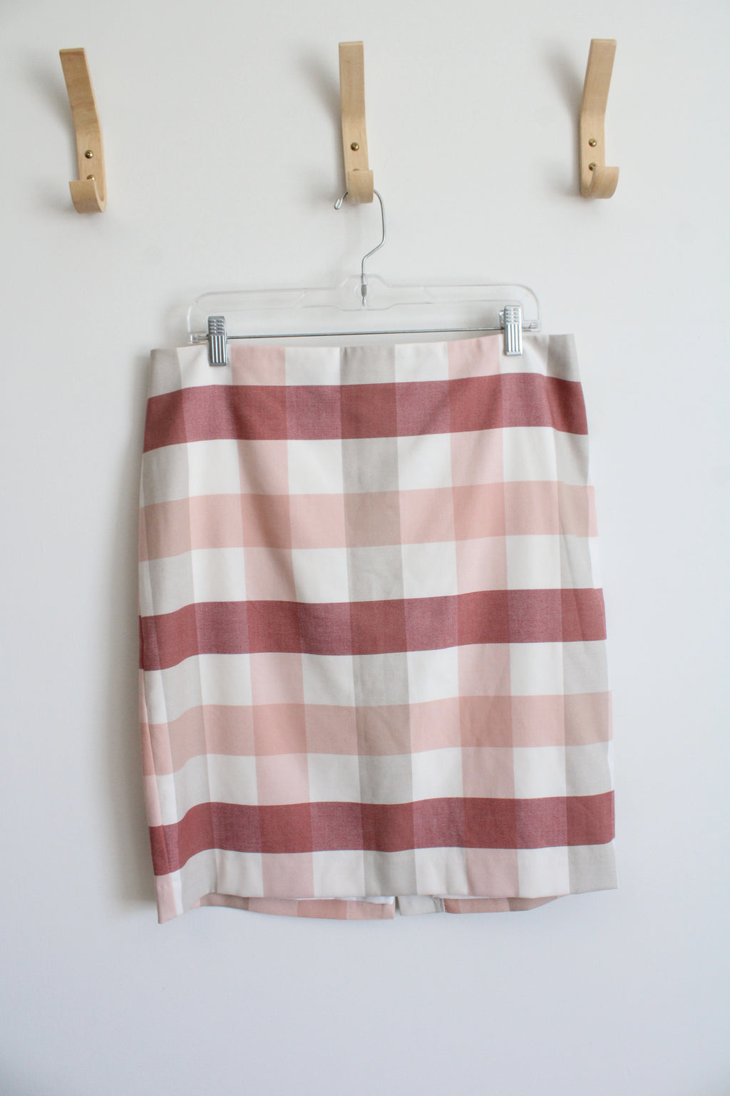 Ann Taylor Factory Pink Plaid Business Skirt | 12