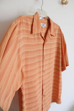 D&E Collection Orange Striped Button Down Shirt | L