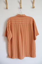 D&E Collection Orange Striped Button Down Shirt | L